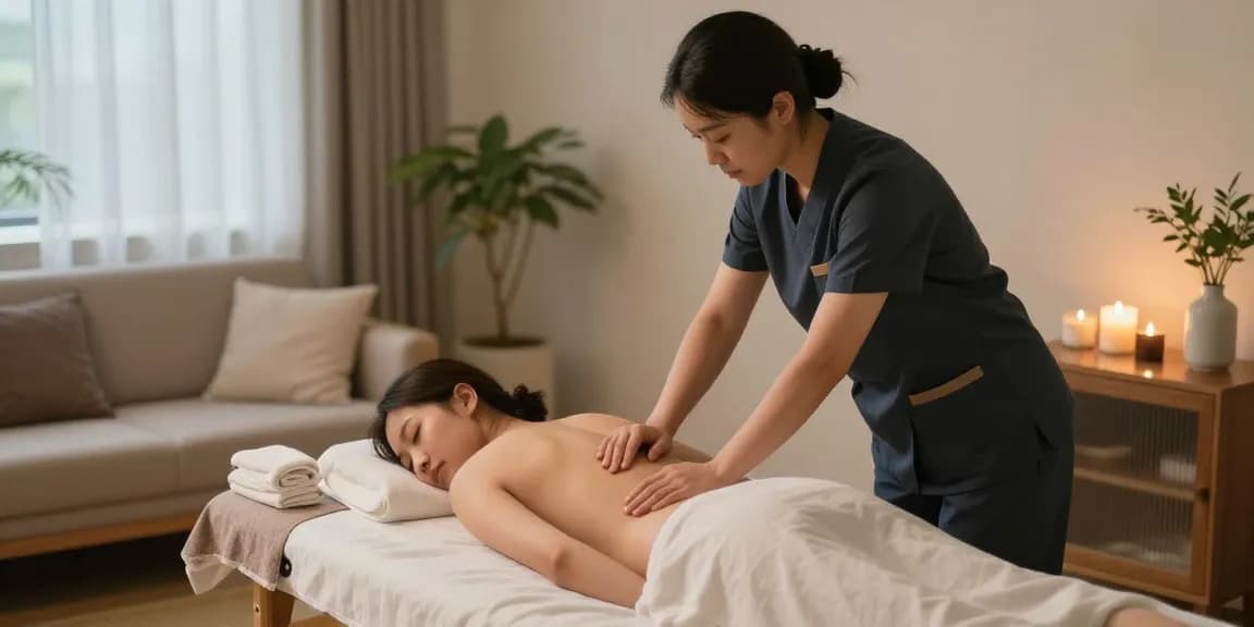 용인출장마사지 중인 전문가와 고객의 편안한 모습