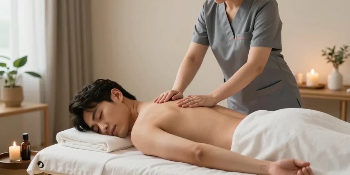 용인출장안마 서비스에서 편안한 마사지 세션을 진행하는 전문가의 모습