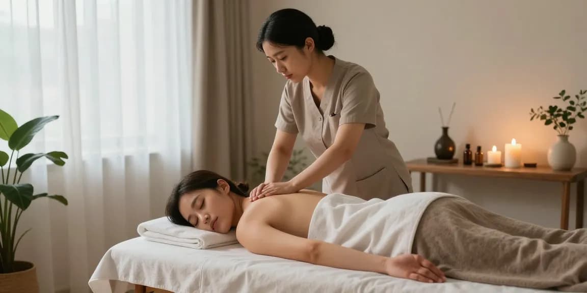 Enjoying a relaxing 용인출장안마 experience in a tranquil home setting with a skilled therapist.