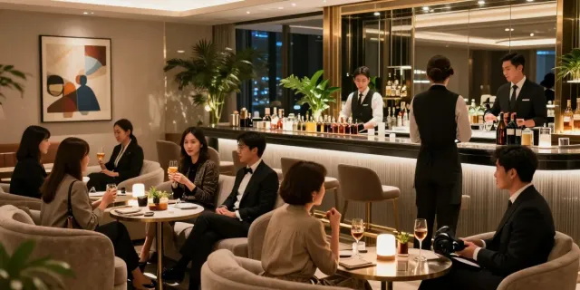 강남 타이밍의 고급스러운 라운지 공간과 분위기