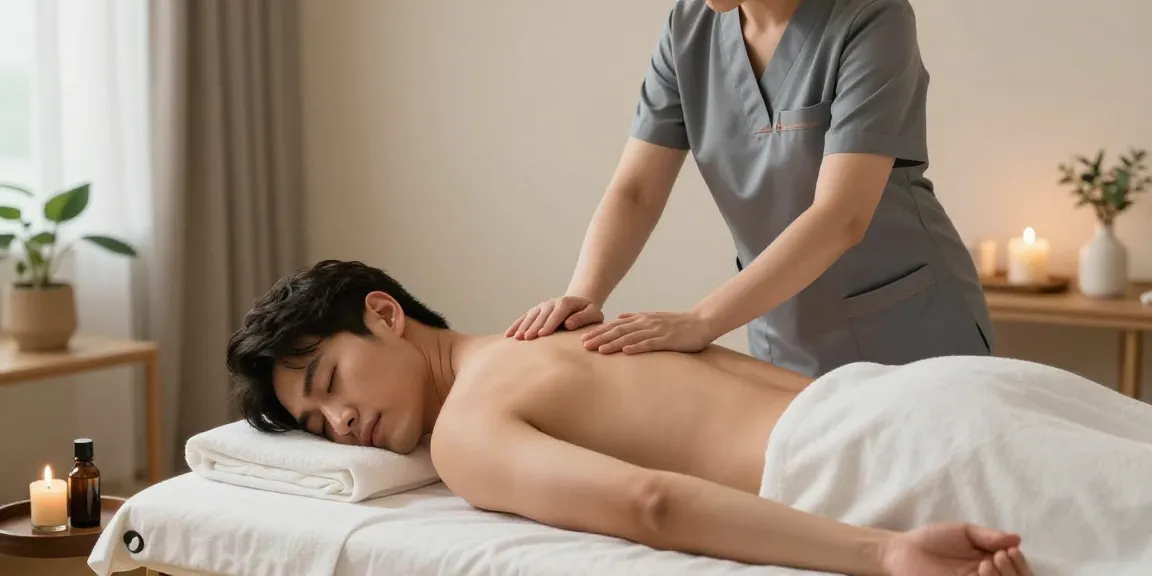 용인출장안마 서비스에서 편안한 마사지 세션을 진행하는 전문가의 모습