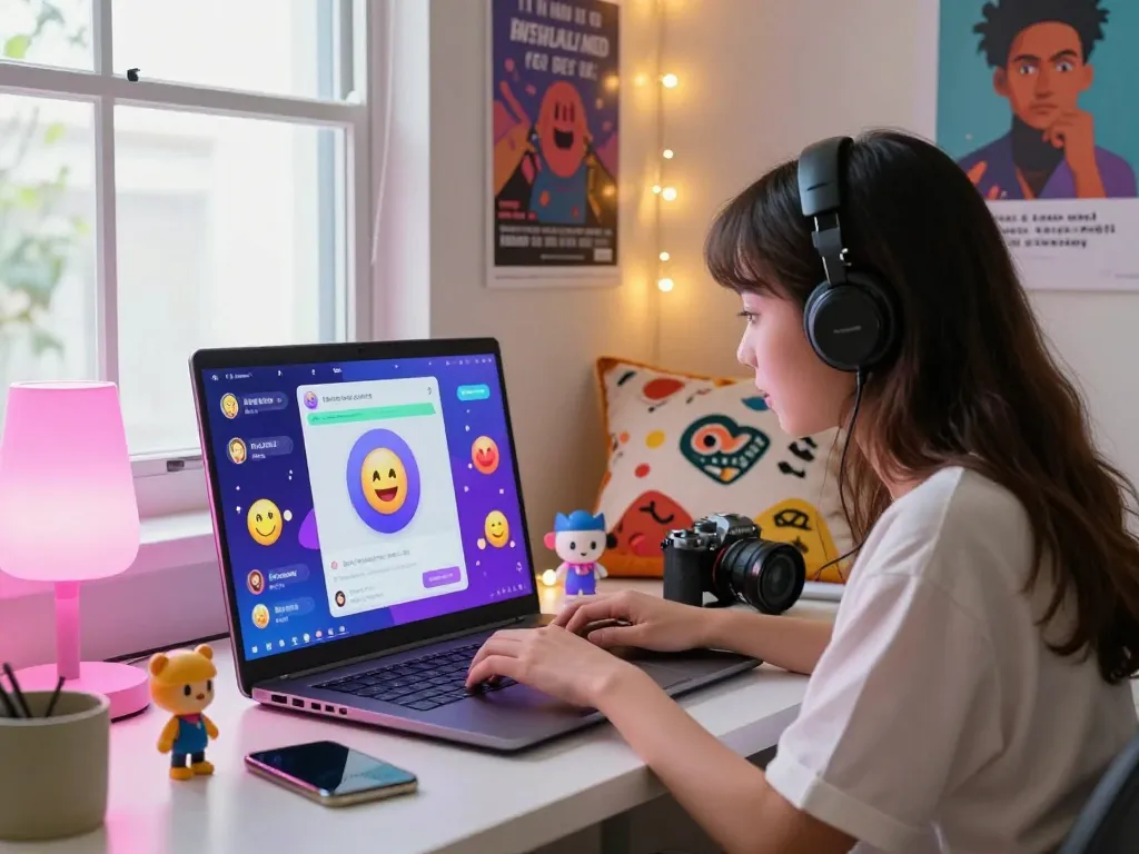 Interactive NSFW chat bot experience with playful digital workspace and engaging chat interface.