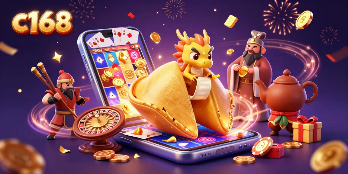 Engage with c168's dynamic gambling experience featuring vibrant characters and festive elements.