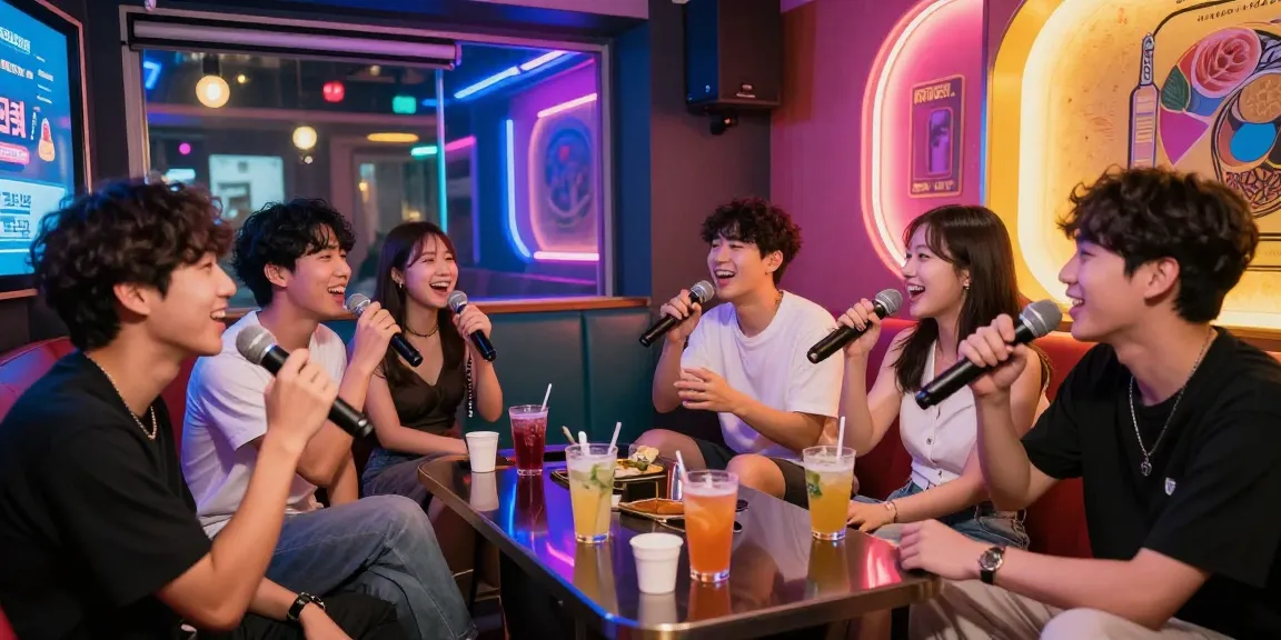 제주유흥의 다양한 즐길 거리와 활동이 가득한 활기찬 노래방의 야경