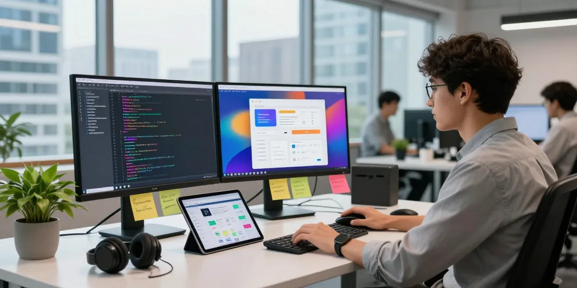Developing an app in a modern office setting emphasizing the WPS Official Website and innovative software solutions.