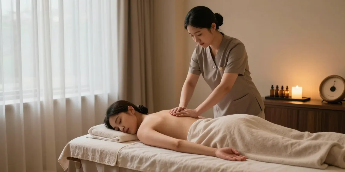 동탄마사지 전문 마사지룸에서 스파 환경을 제공하는 모습