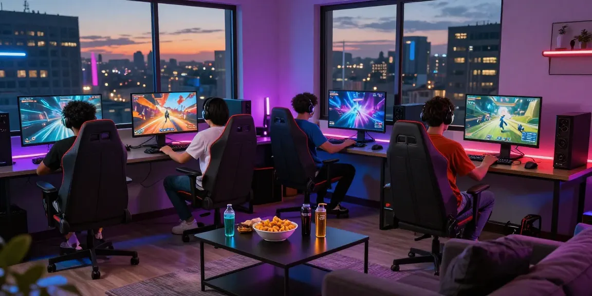 Diverse gamers enjoying multiplayer gaming at XX88 platform with vibrant visuals and energetic atmosphere.