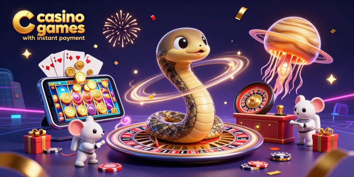 Experience thrilling casino games with instant payout and vibrant cosmic scenes.